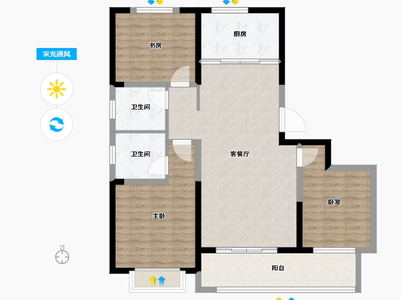 山东省-潍坊市-创投·潍州金谷-102.40-户型库-采光通风