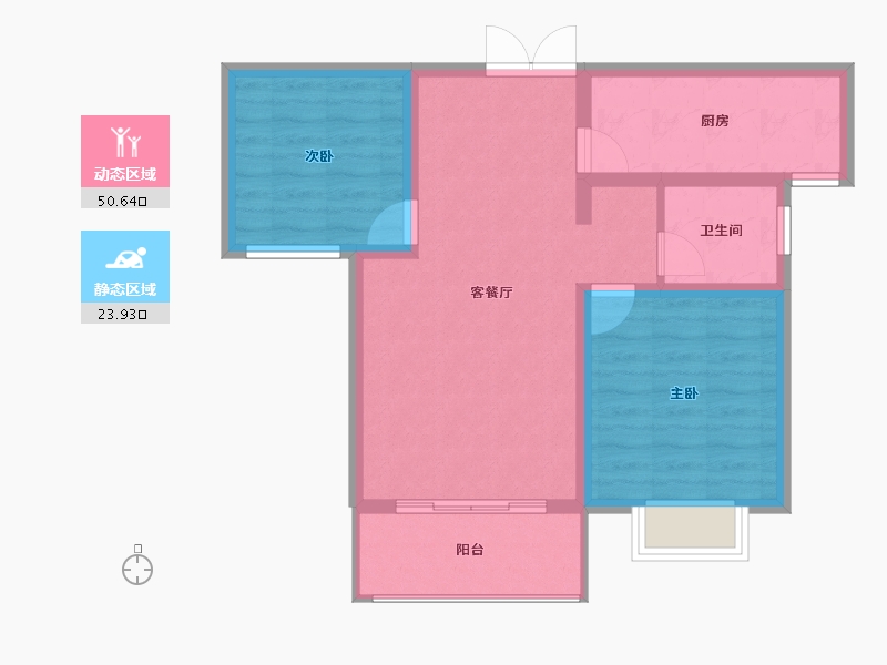 陕西省-西安市-天鹅湖-66.67-户型库-动静分区