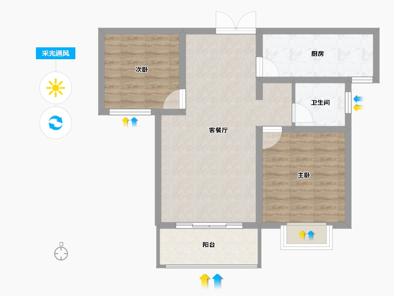 陕西省-西安市-天鹅湖-66.67-户型库-采光通风