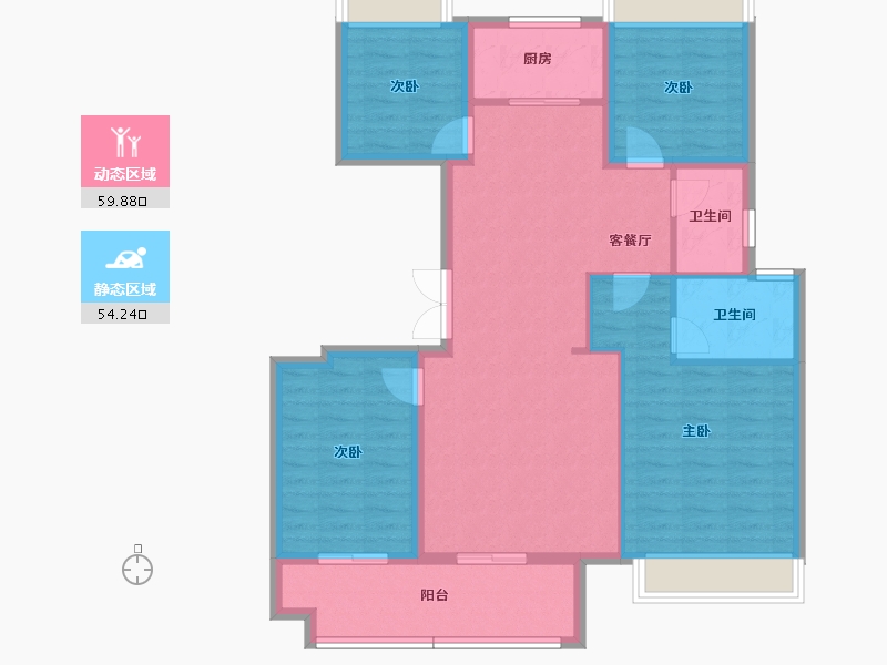 陕西省-西安市-万联锦绣翡翠湾-102.92-户型库-动静分区