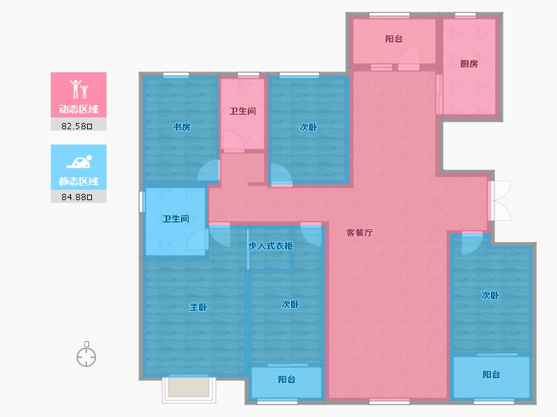 山东省-潍坊市-城投奥文公馆-150.10-户型库-动静分区