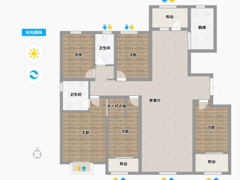 山东省-潍坊市-城投奥文公馆-150.10-户型库-采光通风