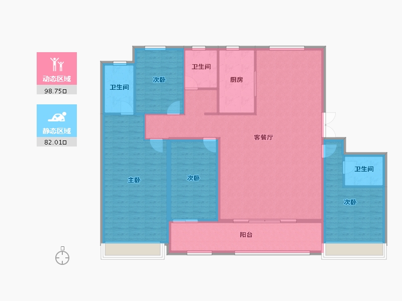 山东省-潍坊市-恒信天悦-165.80-户型库-动静分区