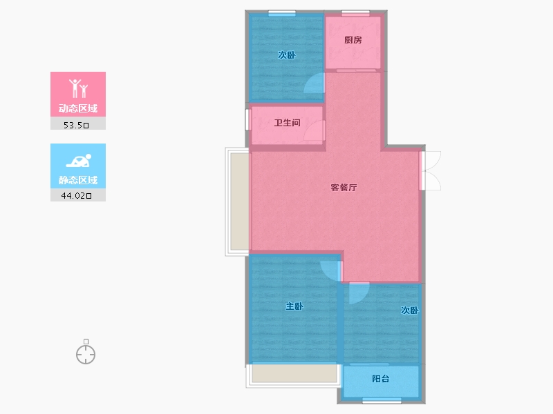 山东省-潍坊市-东方天韵韵和园-88.40-户型库-动静分区