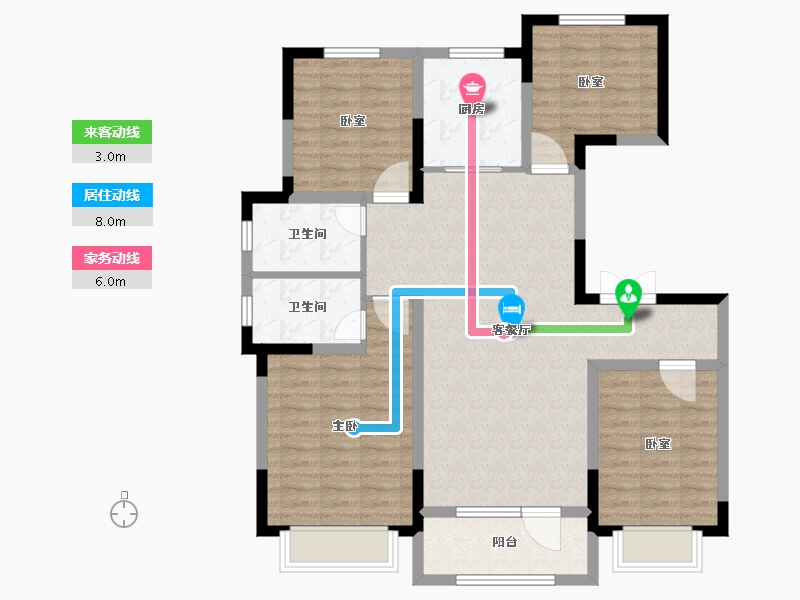 山东省-潍坊市-青岛印象春-104.00-户型库-动静线