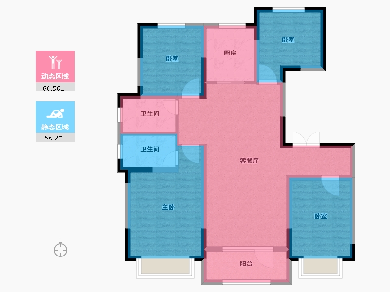 山东省-潍坊市-青岛印象春-104.00-户型库-动静分区