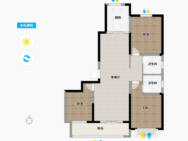 山东省-潍坊市-创投·潍州金谷-119.20-户型库-采光通风