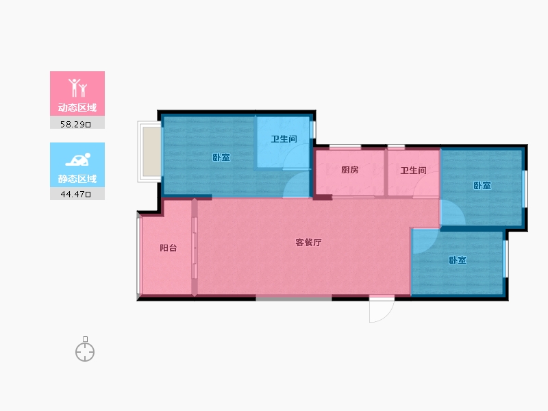 湖北省-武汉市-顶琇国际城-93.61-户型库-动静分区