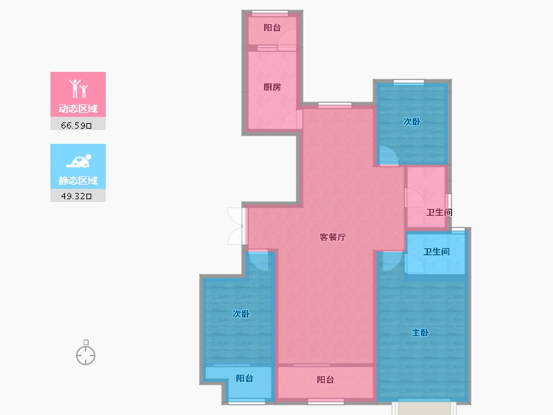 山东省-潍坊市-城投奥文公馆-103.50-户型库-动静分区