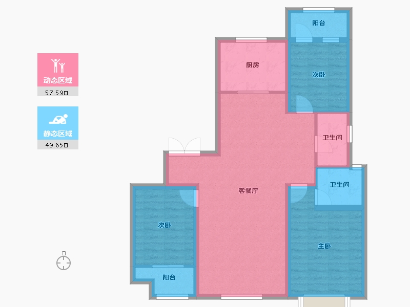 山东省-潍坊市-城投奥文公馆-96.30-户型库-动静分区