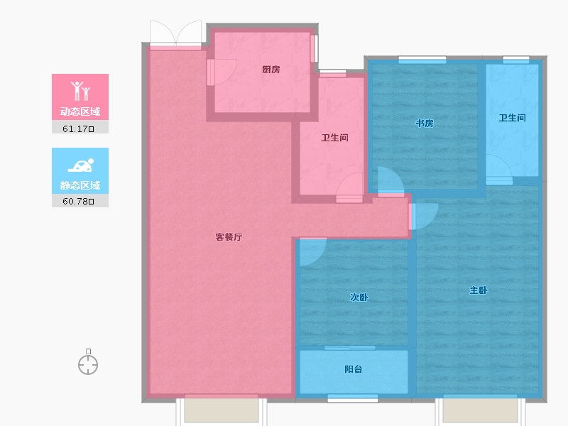 山东省-潍坊市-恒信天悦-109.23-户型库-动静分区