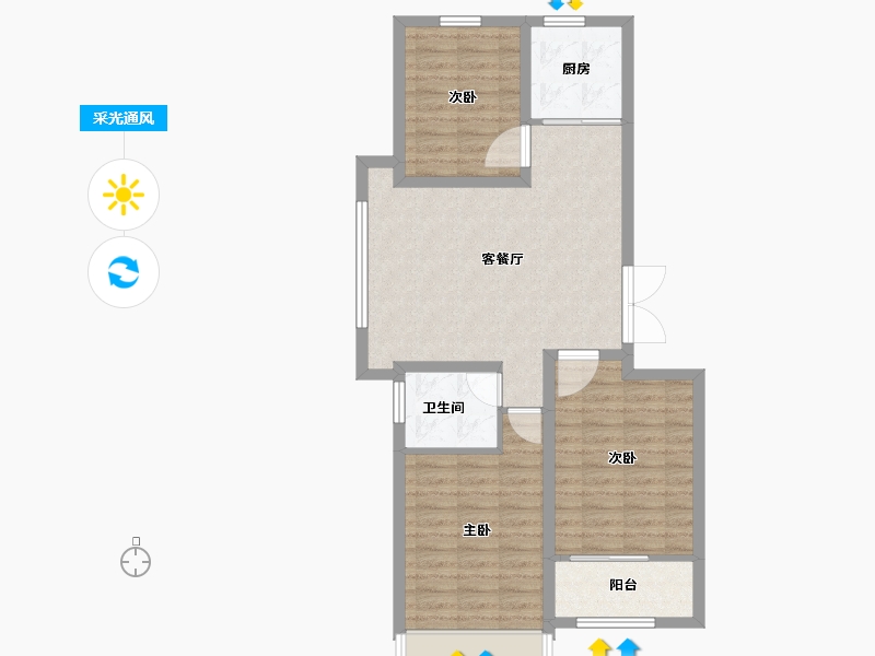 山东省-潍坊市-东方天韵韵和园-79.71-户型库-采光通风