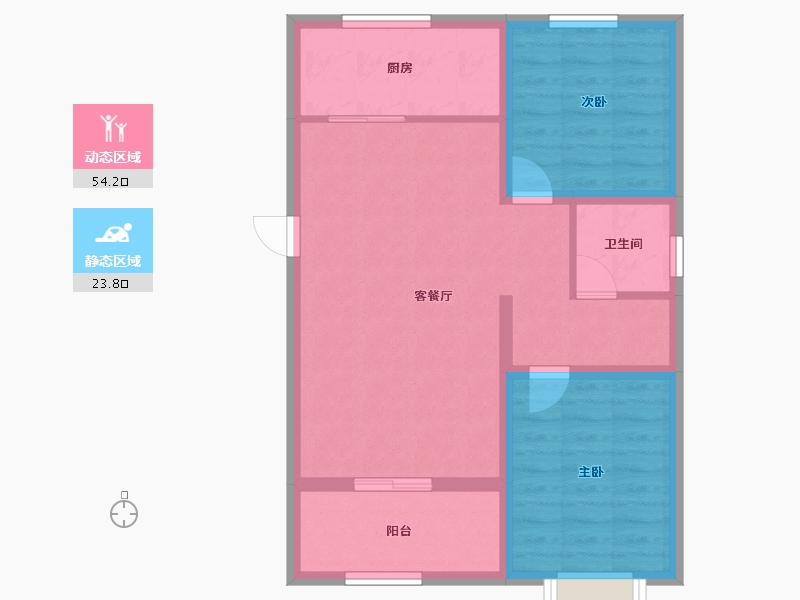 河北省-石家庄市-三盛·明瀚·璞悦长安-69.61-户型库-动静分区