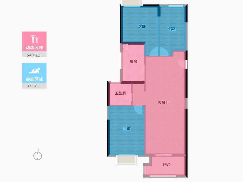 湖北省-武汉市-​万科华生柏叶新城-82.27-户型库-动静分区