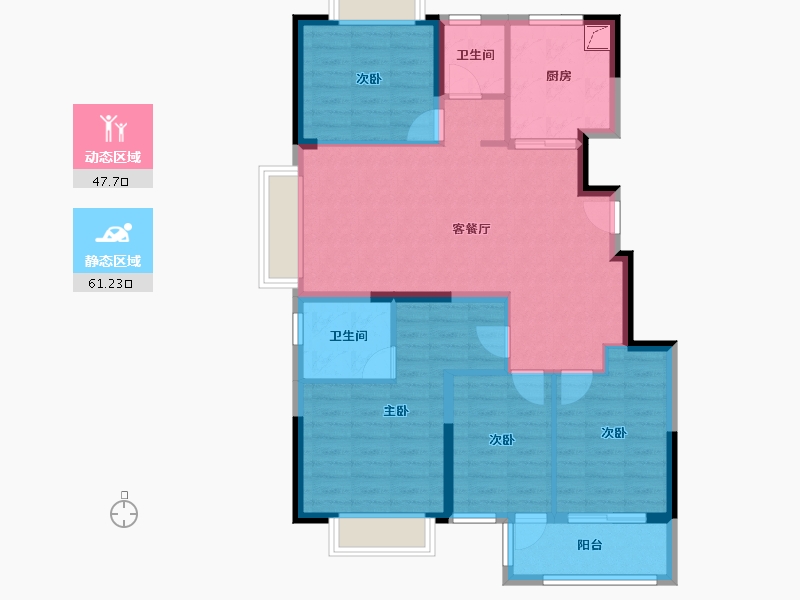 江苏省-无锡市-栖霞天樾府-97.63-户型库-动静分区