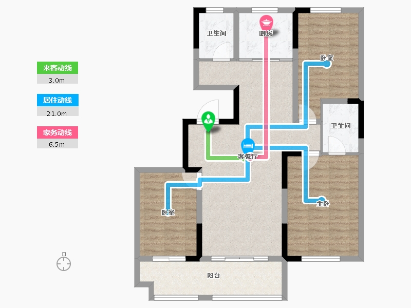 山东省-临沂市-城建·锦绣里-102.40-户型库-动静线