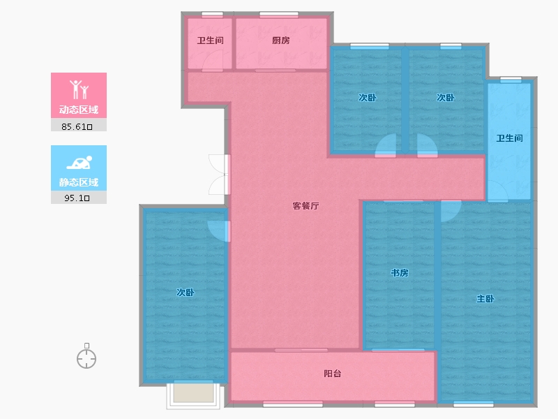 山东省-潍坊市-城投奥文公馆-164.60-户型库-动静分区