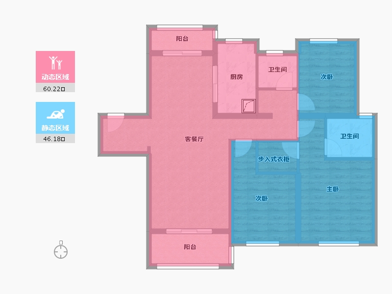 湖北省-武汉市-海林康桥官邸-94.31-户型库-动静分区