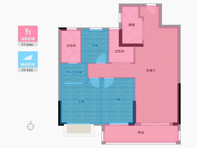 湖北省-武汉市-百瑞景滨江生活区-79.93-户型库-动静分区