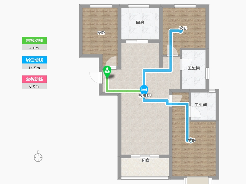 陕西省-西安市-盛唐融城-93.60-户型库-动静线