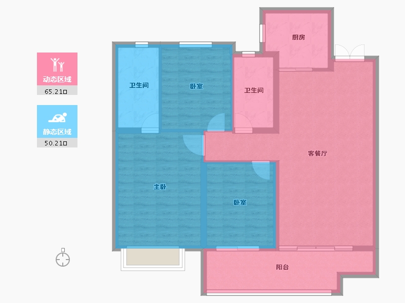 山东省-临沂市-阜丰房源云璟御府-104.80-户型库-动静分区