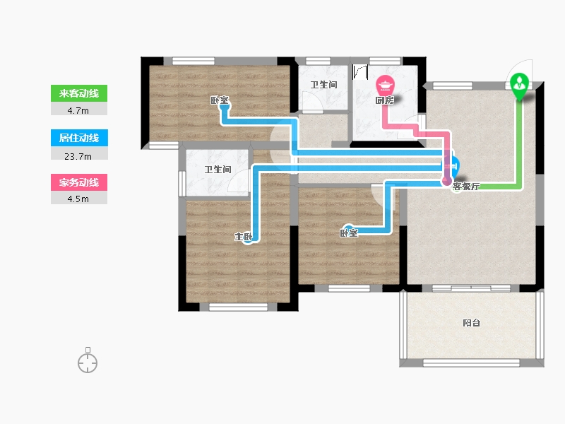 湖南省-长沙市-通号岭绣苑-86.11-户型库-动静线