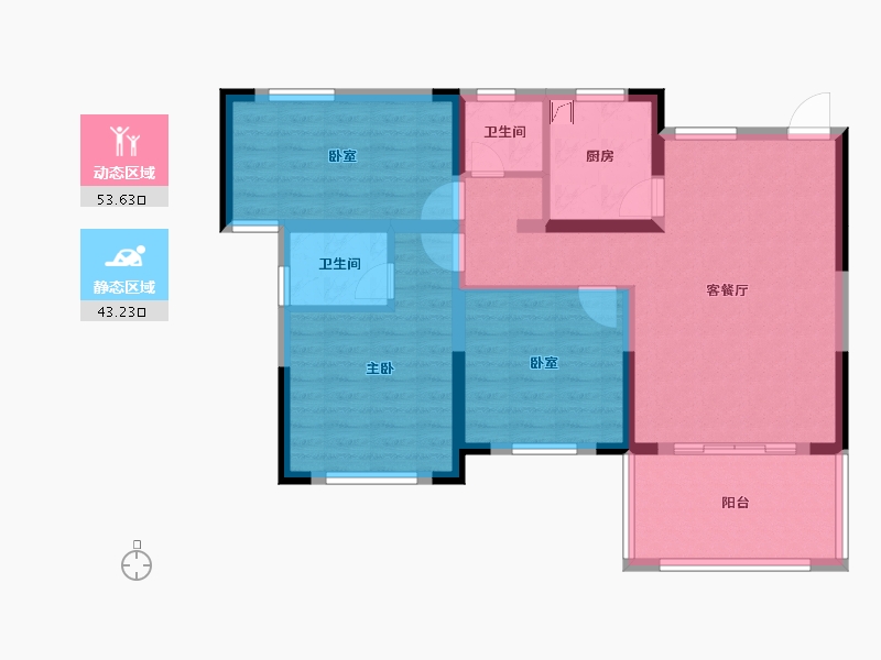 湖南省-长沙市-通号岭绣苑-86.11-户型库-动静分区