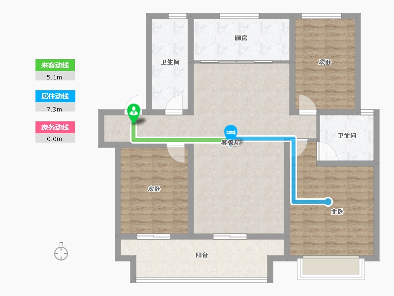 山东省-潍坊市-歌尔绿城-108.75-户型库-动静线