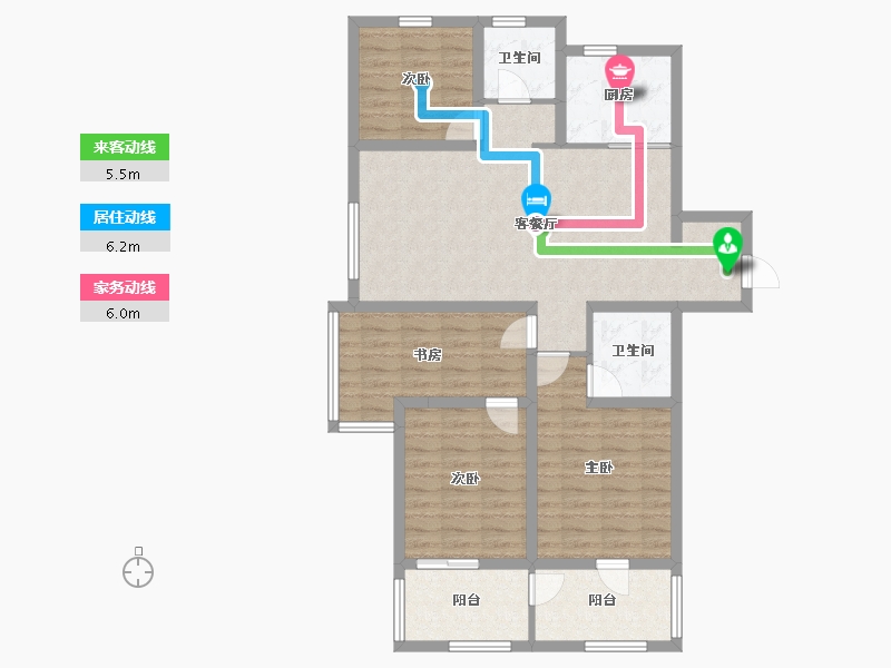 山东省-潍坊市-歌尔绿城-101.99-户型库-动静线