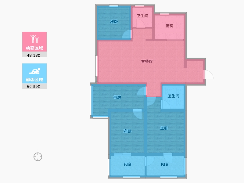 山东省-潍坊市-歌尔绿城-101.99-户型库-动静分区