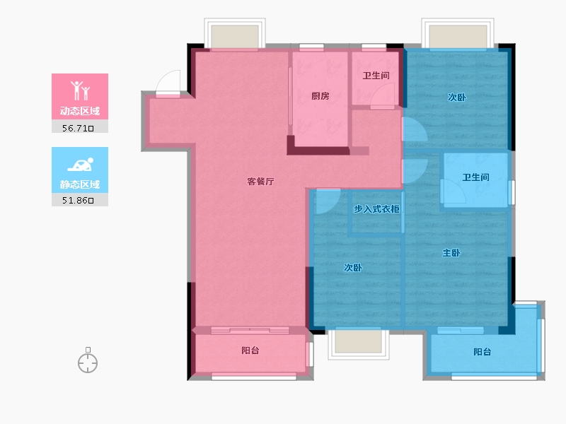 湖北省-武汉市-百瑞景滨江生活区-97.51-户型库-动静分区