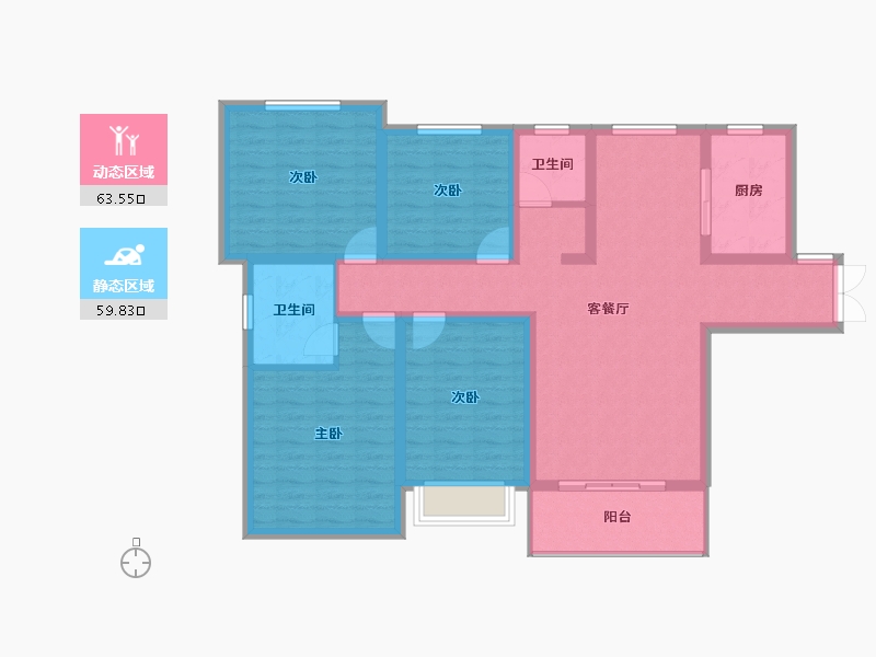 陕西省-西安市-天鹅湖-109.96-户型库-动静分区