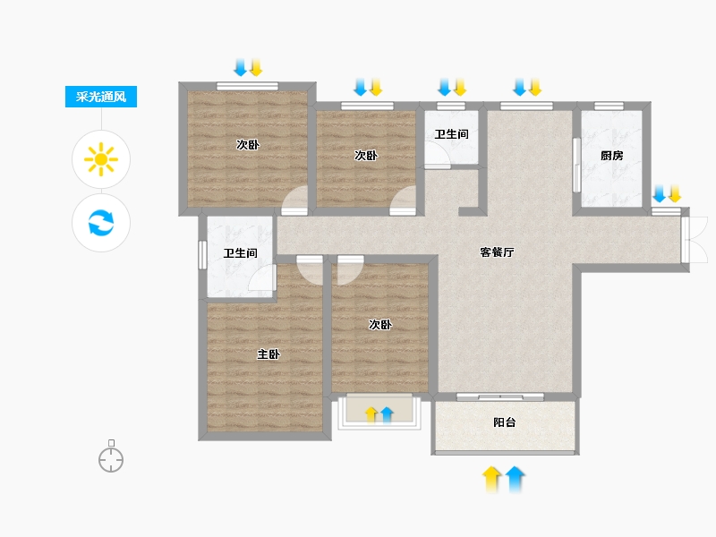 陕西省-西安市-天鹅湖-109.96-户型库-采光通风