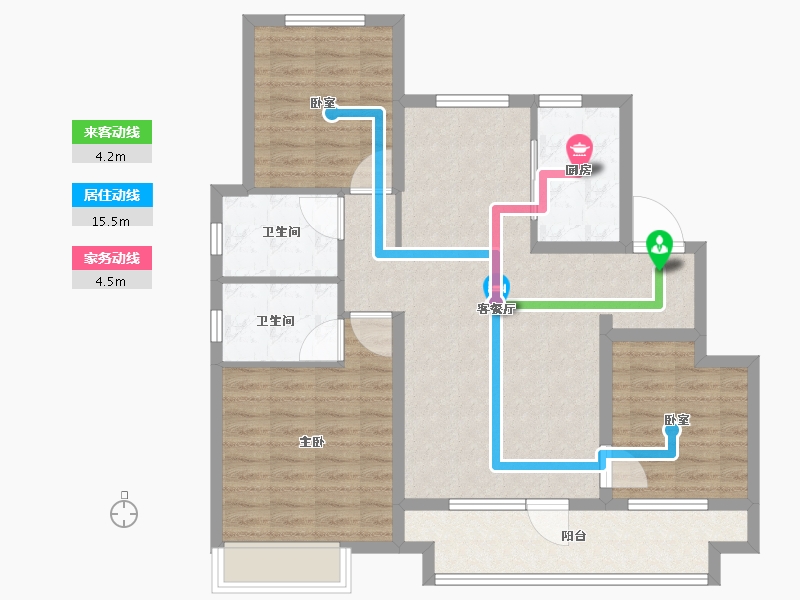 山东省-烟台市-中梁拾光里-94.41-户型库-动静线