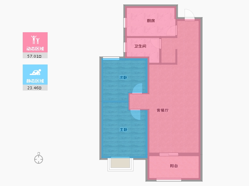 河北省-石家庄市-三盛·明瀚·璞悦长安-72.00-户型库-动静分区