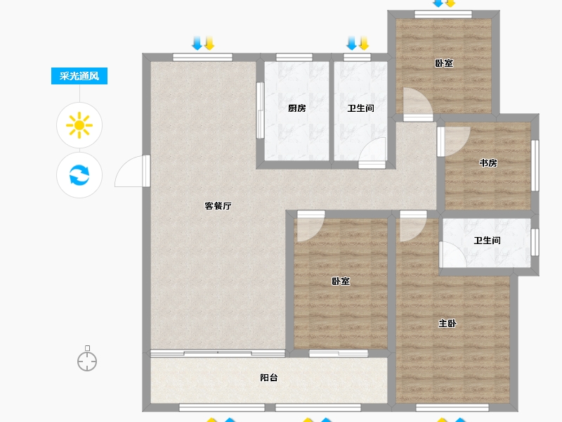 山东省-潍坊市-创投·潍州金谷-116.00-户型库-采光通风