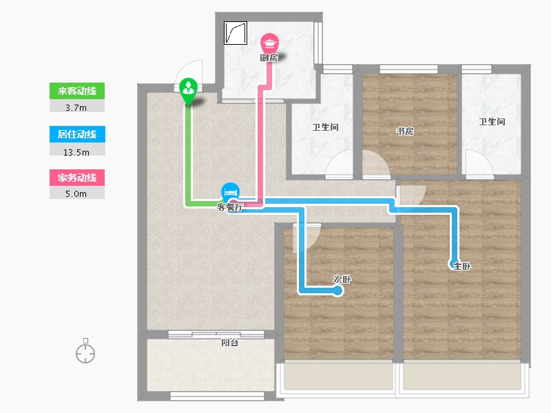 江苏省-无锡市-璞悦滨湖望-84.25-户型库-动静线