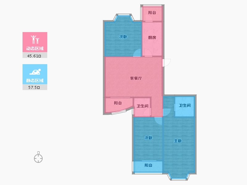 北京-北京市-瑞祥里-125.00-户型库-动静分区