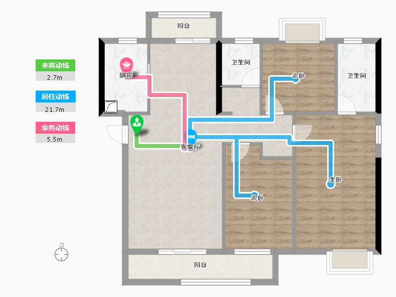 湖北省-武汉市-宝业星毓府-101.37-户型库-动静线