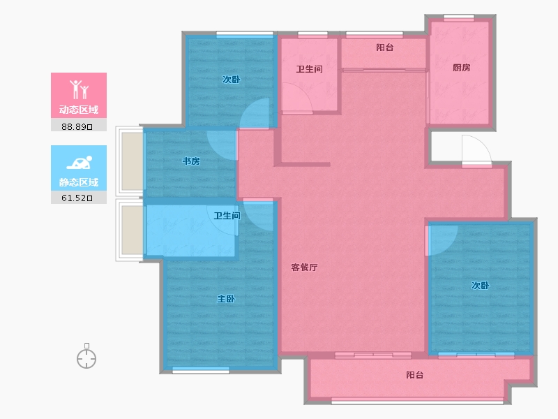 山东省-潍坊市-—象澜湾-136.80-户型库-动静分区