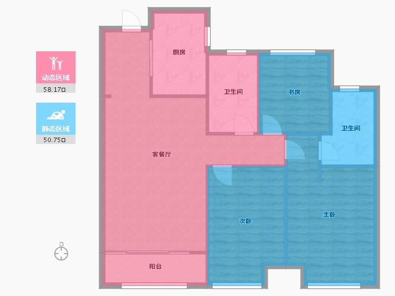 山东省-威海市-富力星光天地-81.40-户型库-动静分区