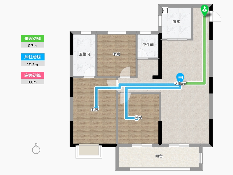 湖北省-武汉市-宝业星毓府-95.83-户型库-动静线