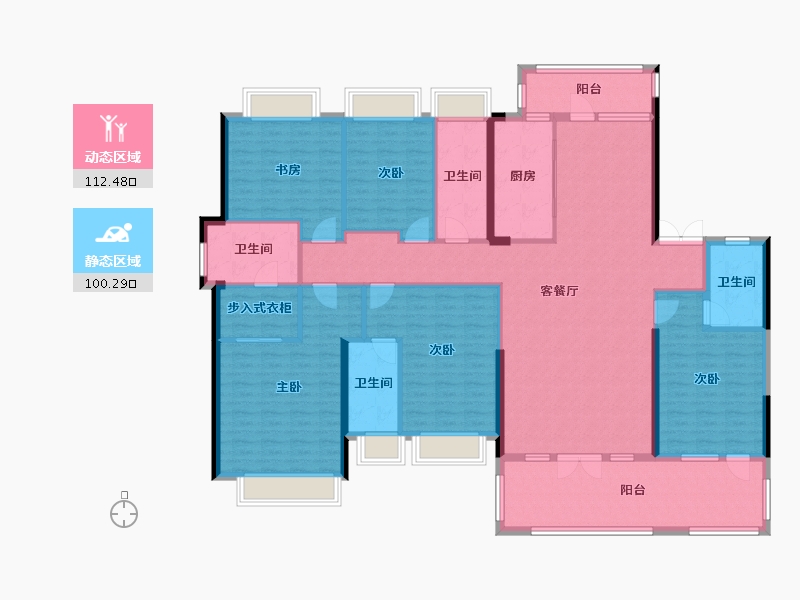 湖北省-武汉市-德雅国际城-193.77-户型库-动静分区