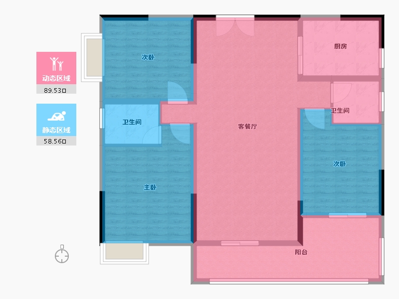 湖南省-邵阳市-富康鑫城-135.00-户型库-动静分区