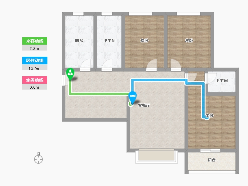 陕西省-西安市-名仕华庭-104.70-户型库-动静线