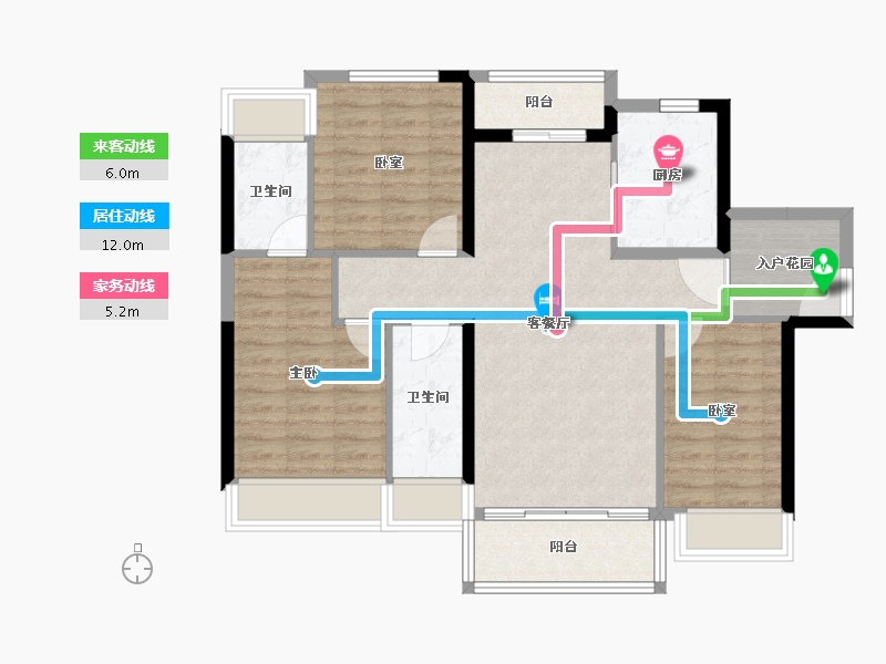 广东省-佛山市-华福珑熹水岸-89.87-户型库-动静线