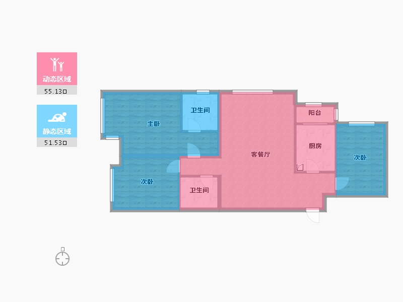 天津-天津市-合盈园小区-110.00-户型库-动静分区