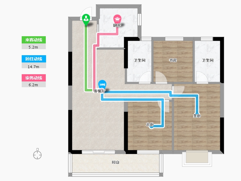 湖北省-武汉市-天纵御景湾-83.00-户型库-动静线