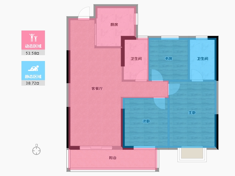 湖北省-武汉市-天纵御景湾-83.00-户型库-动静分区