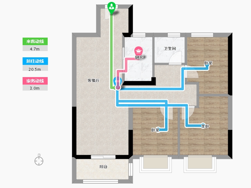 湖北省-武汉市-孔雀城航天府-72.00-户型库-动静线